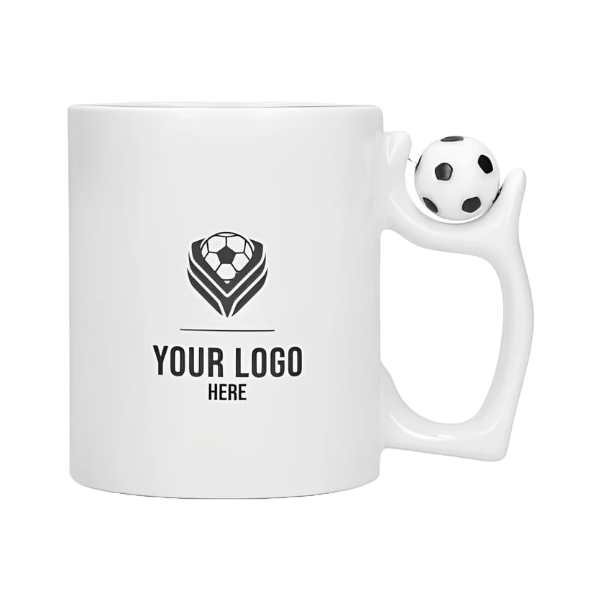 Personalized Football Mug with Three Photos – Custom Ceramic Cup with Roller Ball Handle