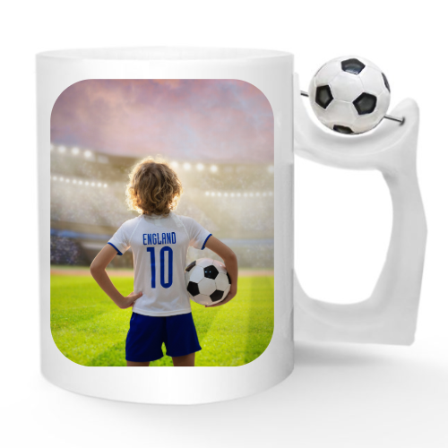 Personalized Football Mug – Custom Ceramic Mug with Football Handle