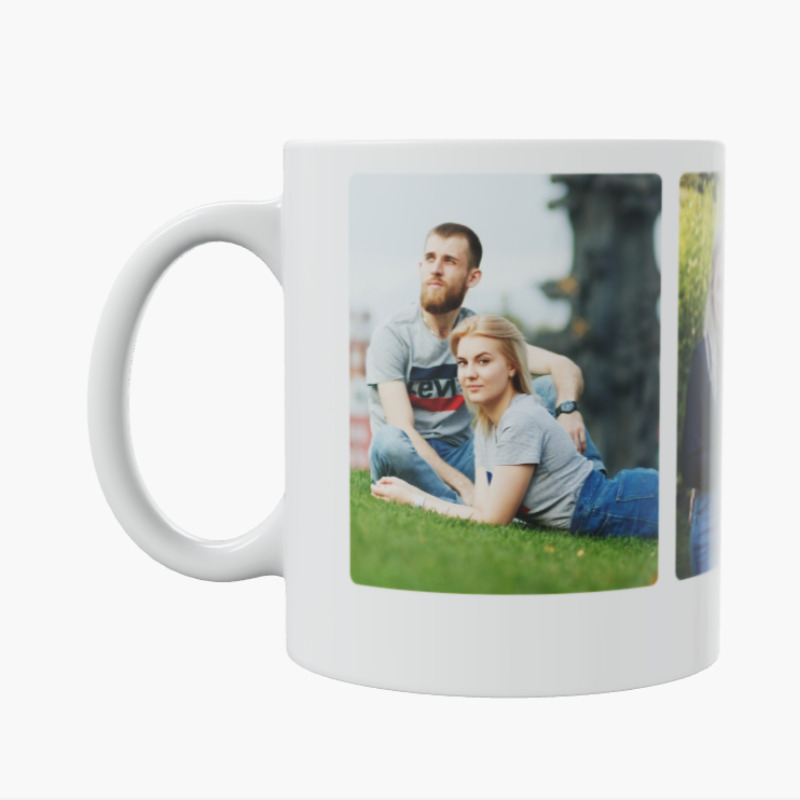 Personalized Triple Photo Mug – Custom Gift with Three Pictures