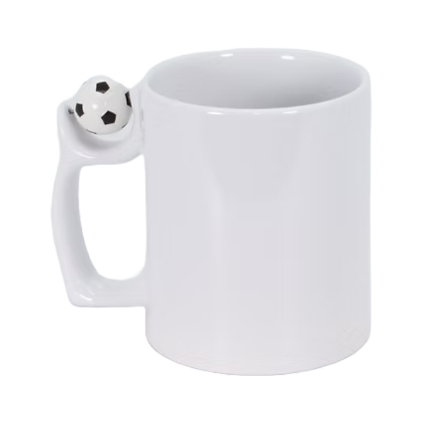 Personalized Football Mug with Three Photos – Custom Ceramic Cup with Roller Ball Handle