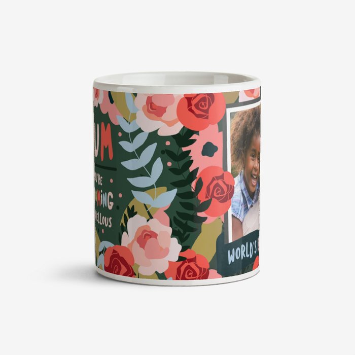 Personalized Mother’s Photo Mug – "Blooming Marvellous Mum" Custom Gift