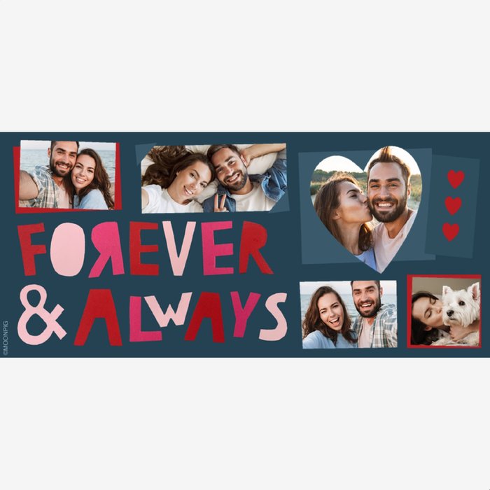 Personalized Romantic Photo Collage Mug – "Forever & Always" Custom Gift